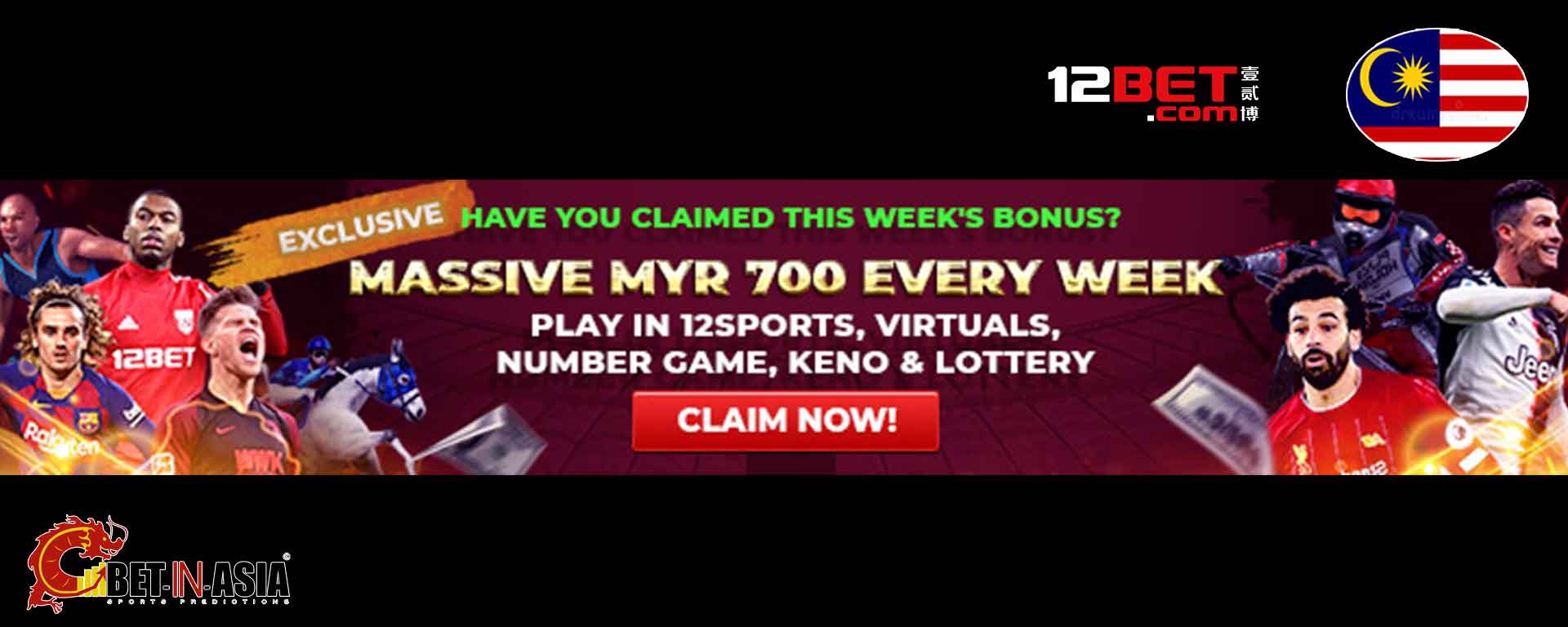 12bet malaysia offering massive bonuses this day