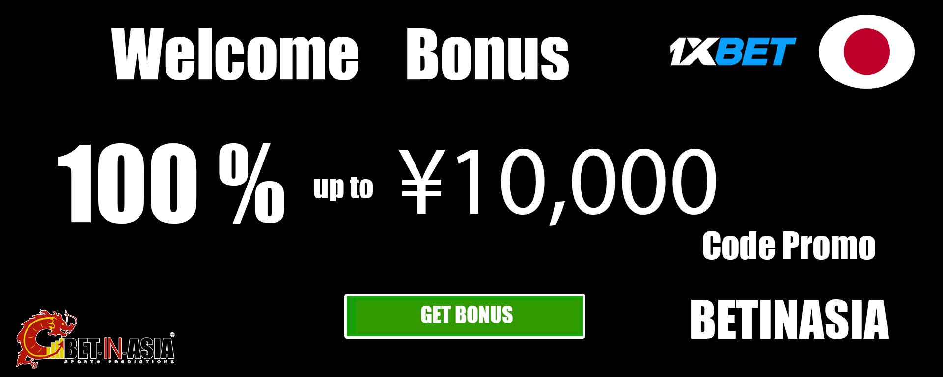 1xbet Japan welcome bonus 100 % on first deposit