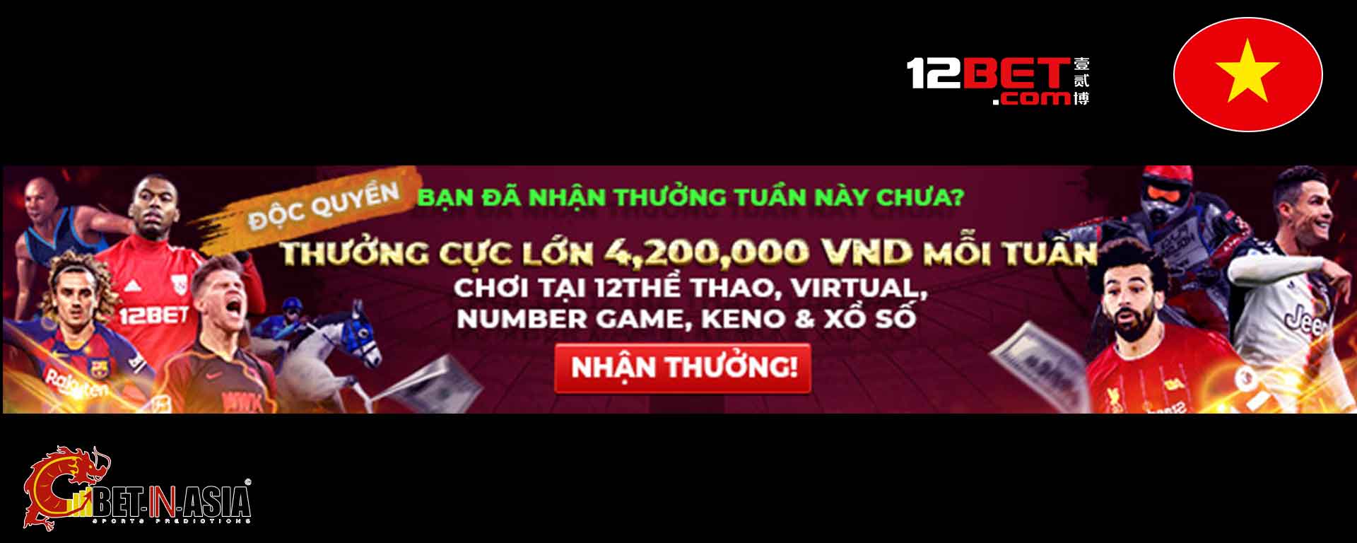 12bet Việt Nam cung cấp tiền thưởng lớn trong ngày này