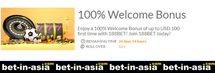 100% first deposit 188bet