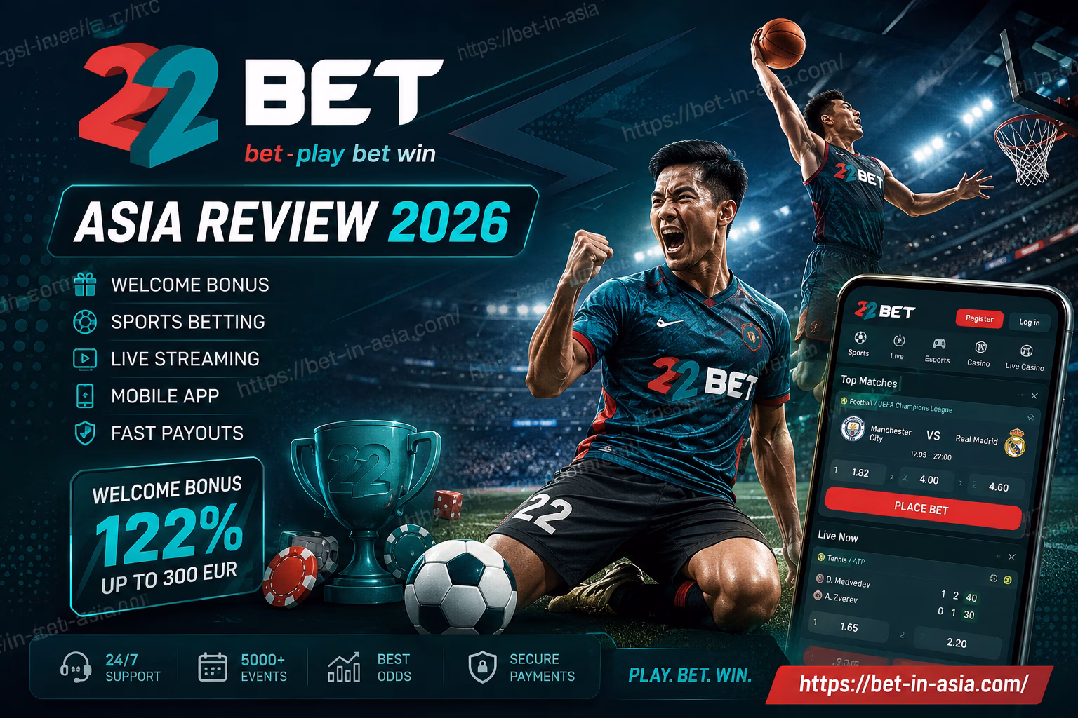 22Bet Asia Review 2026 Bonus, Sports Betting, Live Streaming & Mobile App