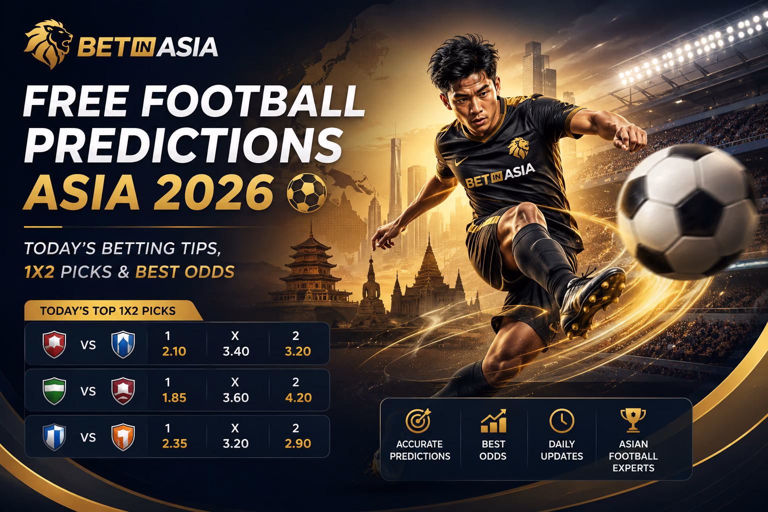 Free Football Predictions Asia 2026 Today’s Betting Tips, 1X2 Picks & Best Odds