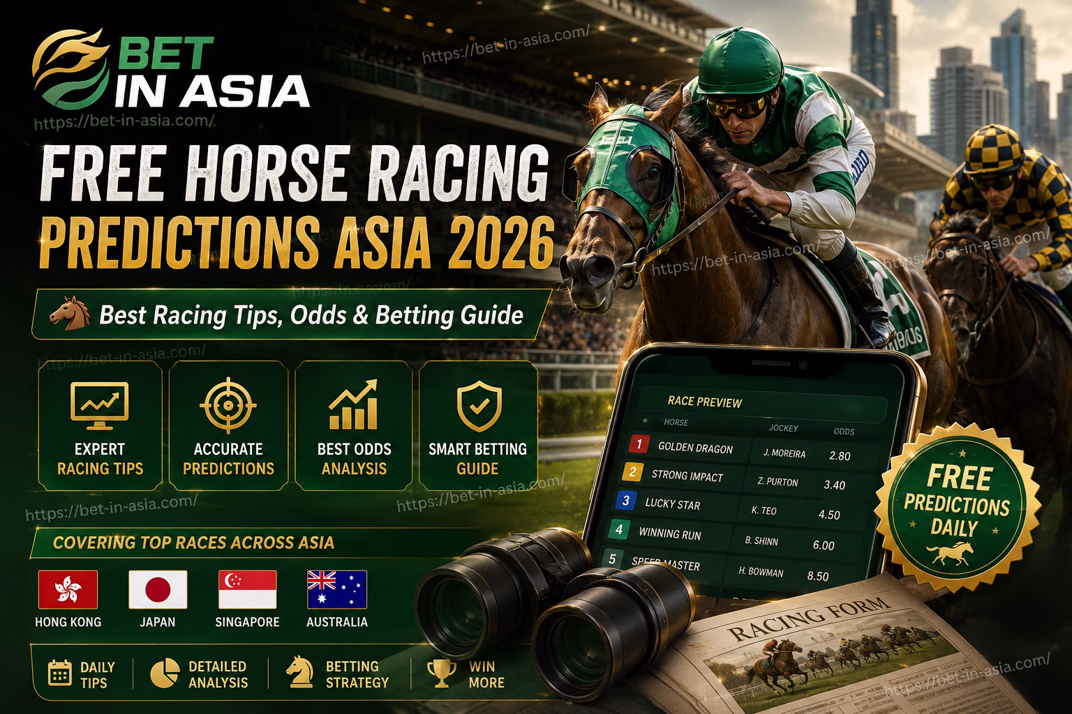 Free Horse Racing Predictions Asia 2026 Best Racing Tips, Odds & Betting Guide